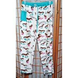 LazyOne Horse Print Pajama Lounge Pants “I Need My Booty Sleep” Size M  Pocket
